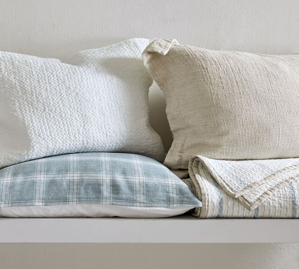 European Flax Linen Waffle Pillowcases Pottery Barn Australia